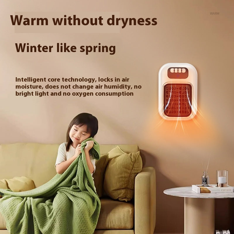 Wall Mounted Portable Small Electric Heater With Remote Control, Adjustable Silent Thermostat Suitable For Winter Home Offices Bathroom